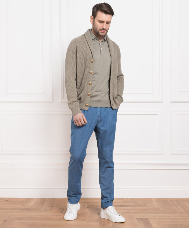 Brunello Cucinelli Поло цвета хаки M29800125 изображение 2
