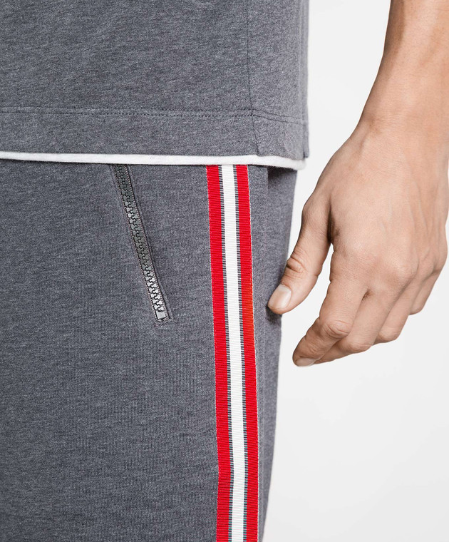 Brunello Cucinelli Gray shorts with stripes M0T359232G изображение 5