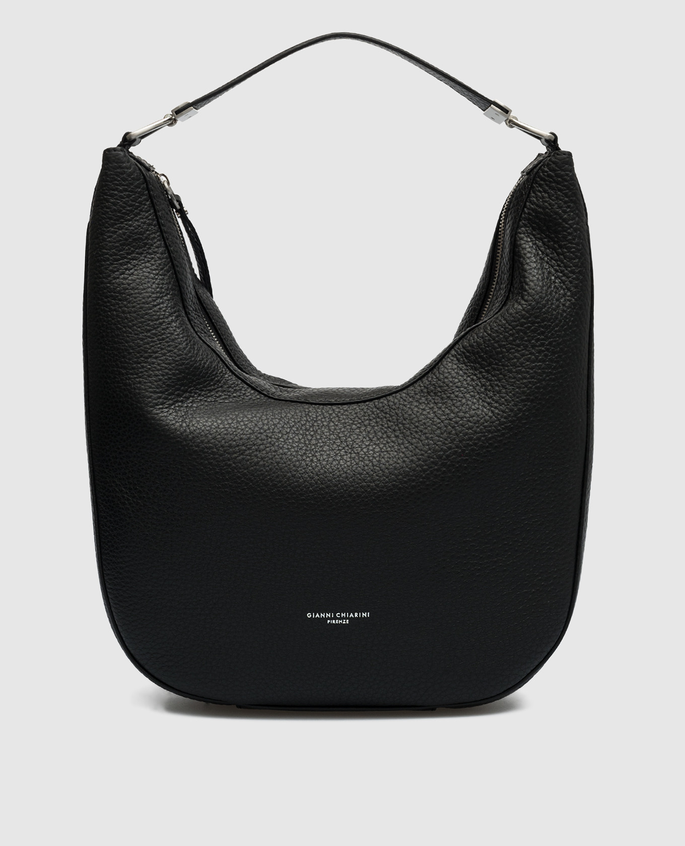 Costanza black leather hobo bag