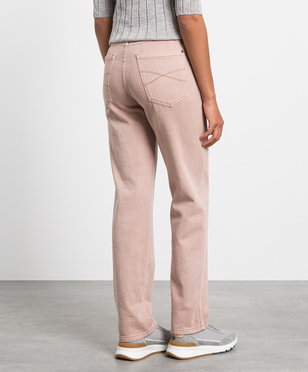 Brunello Cucinelli Розовые прямые джинсы MP93PP5596 изображение 4