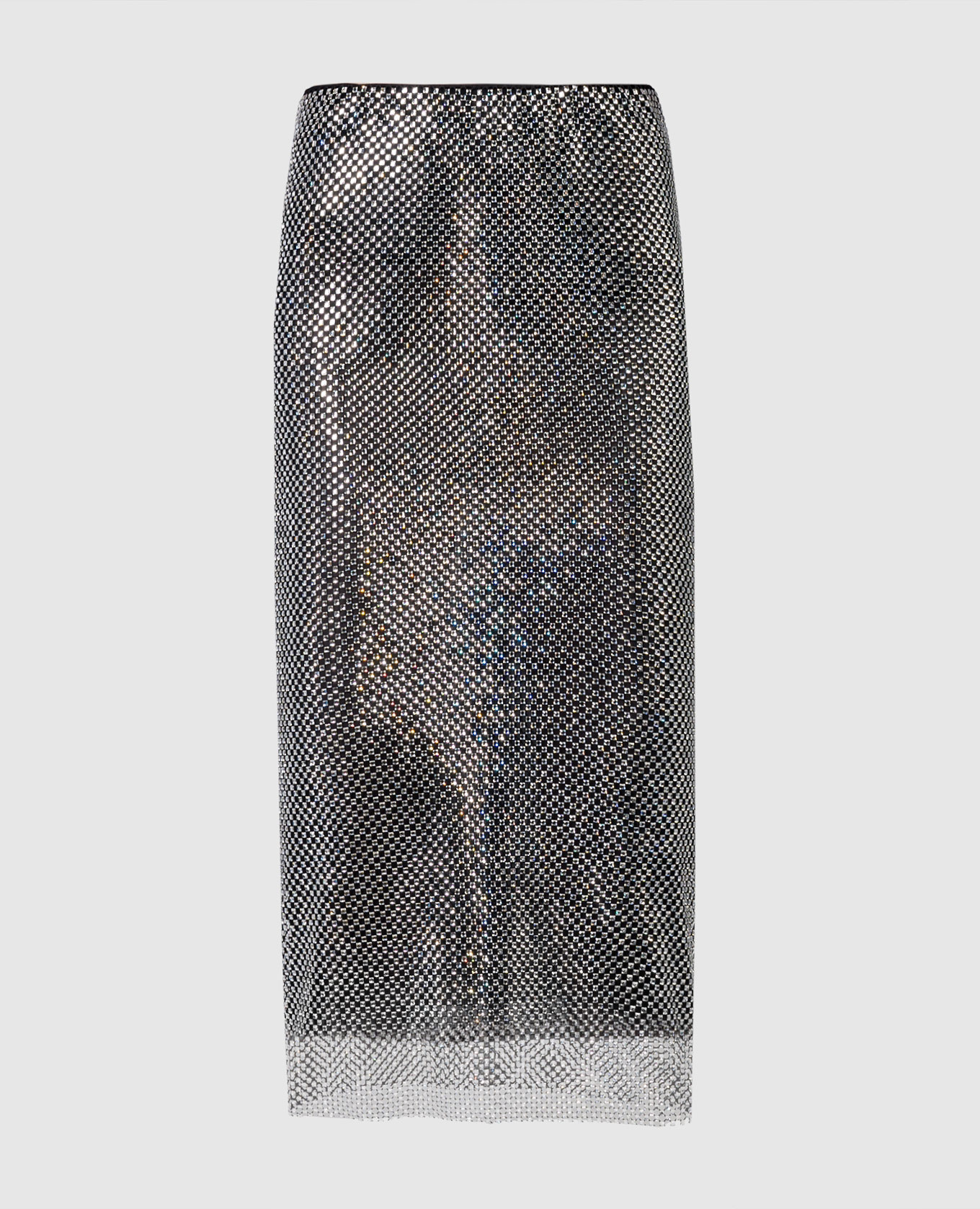 

Серебристая юбка из кристаллов, Серебристый, Юбки прямые