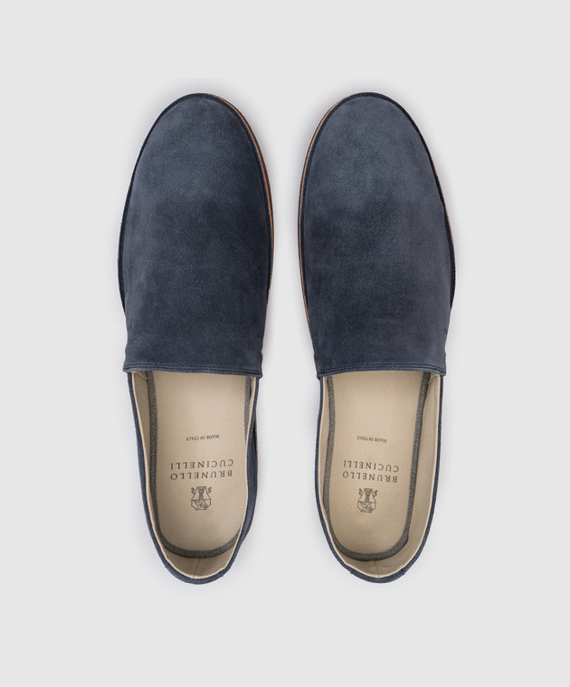 Brunello Cucinelli Сині замшеві сліпони MZUCCLQ805 зображення 4