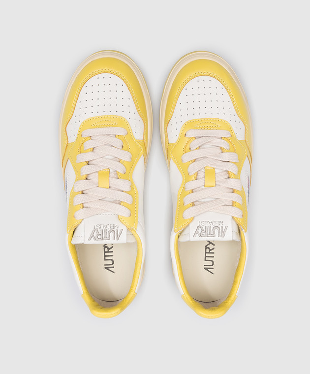 AUTRY Yellow leather sneakers with a logo A13IAULWWB27 image 4