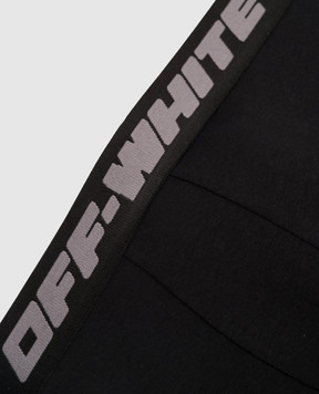 Off-White Черные трусы-боксеры с узором логотипа OMUH004S23FAB003
