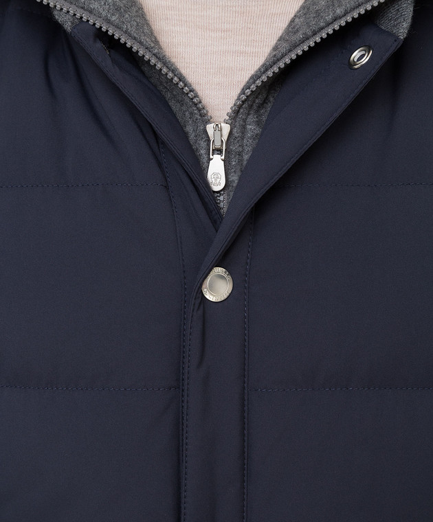 Brunello Cucinelli Темно-синий пуховой жилет MM4593870G изображение 5
