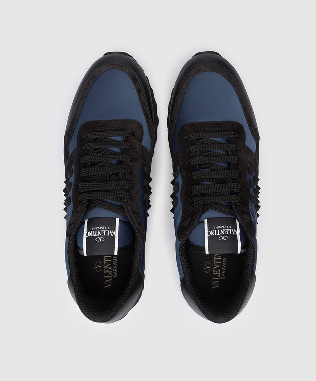 Valentino Темно-синие комбинированные кроссовки Rockrunner 1Y2S0748VBU изображение 4