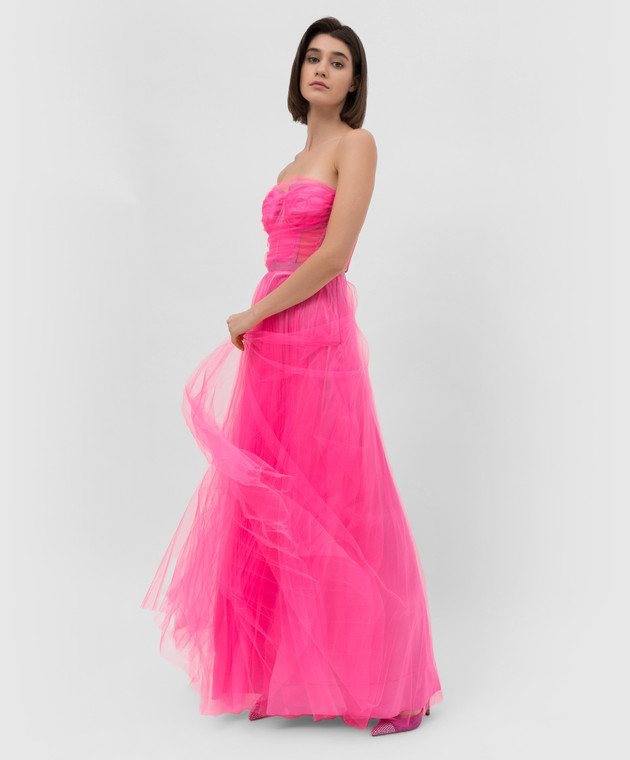 19:13 DressCode Неоново-рожева вечірня сукня з драпіруванням DCW401TU зображення 2