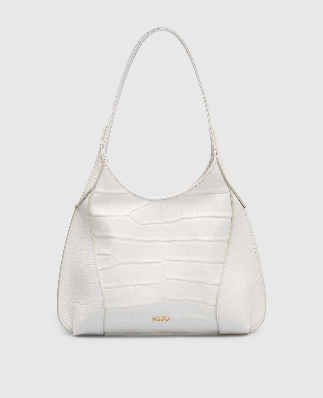 ASMARA white leather hobo bag