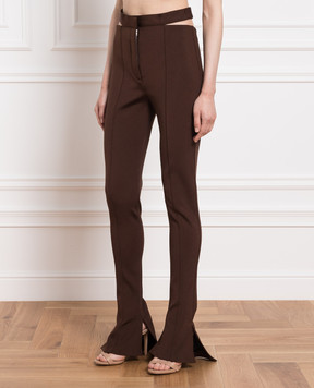 Thierry Mugler Коричневые брюки клеш 22W1PA032160B