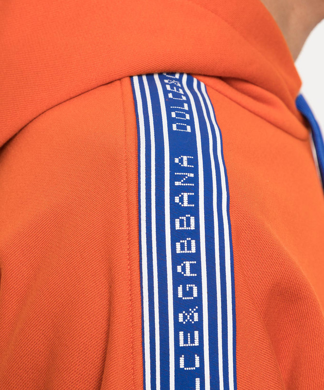 Dolce&Gabbana Orange hoodie with branded trim G9ZM7THU7AL image 5