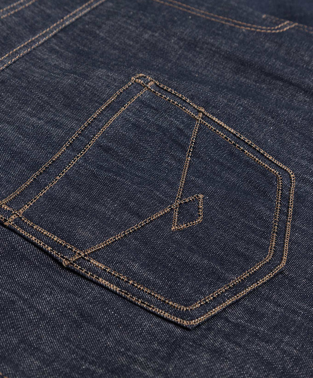 Brunello Cucinelli Дитяча темно-синя джинсова спідниця-шорти з еколатунню BF28LG053C зображення 3
