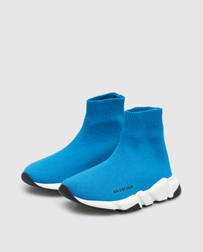 Balenciaga Детские синие снокеры Speed с логотипом 597425W2DB2