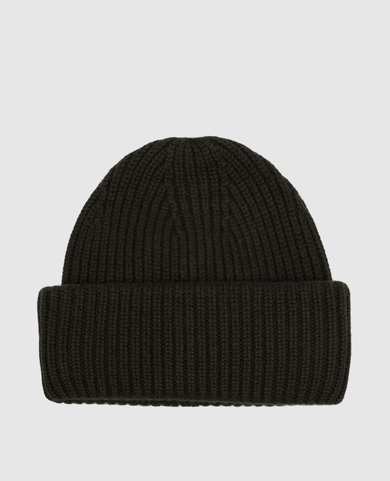 Brown cap made of wool and cashmere