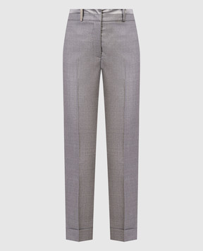 Peserico Сірі штани з вовни з ланцюжком моніль E04674D5815A