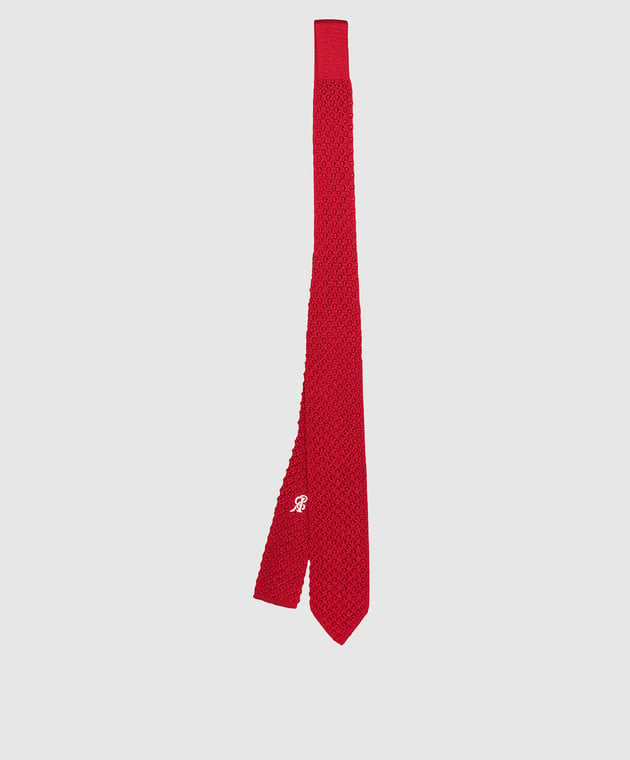 Stefano Ricci Children's red silk tie with logo embroidery YCRM1600SETA image 2