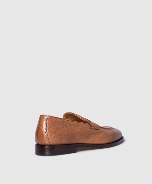 Brunello Cucinelli Brown leather loafers MZUISEB872 изображение 3