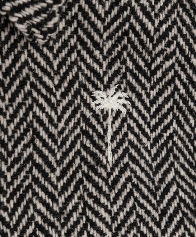 Palm Angels Дитяче пальто в ялинку візерунок з фактурним логотипом PGER002F22FAB00112 зображення 3
