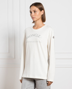 Moncler Белый лонгслив с логотипом 8D00003829HP