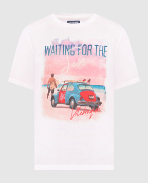 Vilebrequin Розовая футболка с принтом Waiting for Sun PTSU3P96