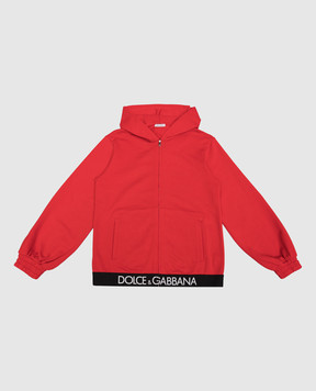 Dolce&Gabbana Children's red sports jacket with logo print L5JW7EG7E3Z46
