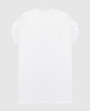 The Attico Белая футболка с фактурным логотипом 242WCT249J039