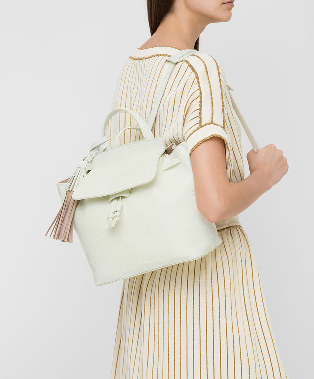 Santoni Белый кожаный рюкзак DFBBA1828SFHAD1 изображение 2