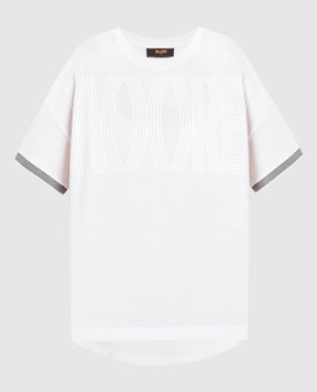 MooRER Белая футболка с фактурным логотипом. OLISAJEI
