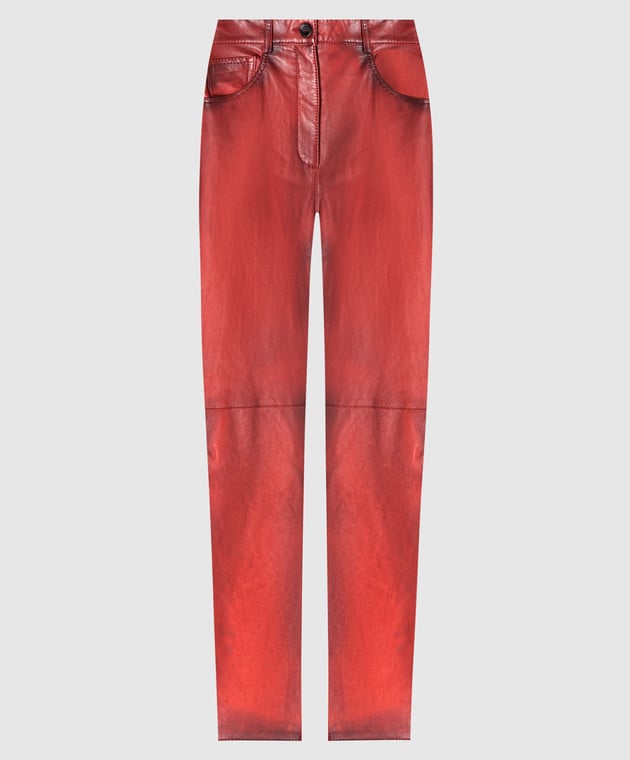 Dolce&Gabbana Red leather pants with a gradient effect FTB5ZLHULNE