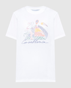 Casablanca Біла футболка Jeu De Crayon з органічної бавони з принтом WF23JTS00203