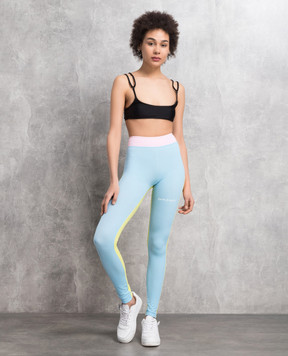 Palm Angels Блакитні легінси Miami з логотипом PWVG020S23FAB003