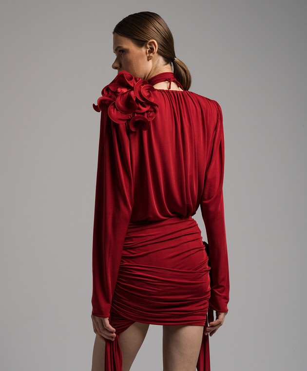 Magda Butrym - Red blouse on the scent with a brooch