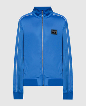 Dolce&Gabbana Синя спортивна кофта з патчем логотипа G9AOYTHU7B0