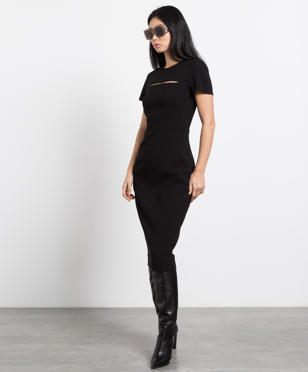 Victoria Beckham Чорна сукня міді 1122WDR003433A зображення 2