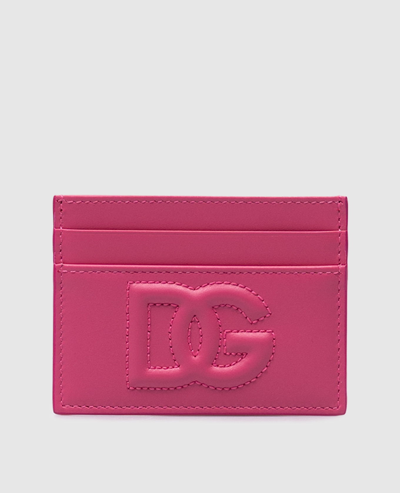 DG LOGO pink leather cardholder