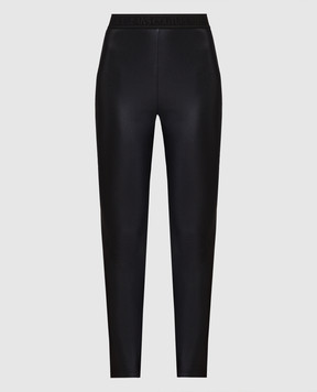 Versace Jeans Couture Черные леггинсы с фактурным логотипом 76HAC101J0062