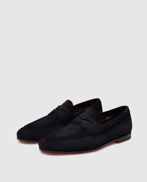 Santoni Синие замшевые лоферы MCNG18007SA4SRVR