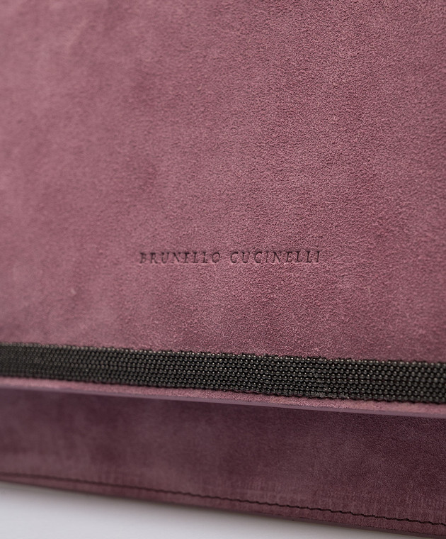 Brunello Cucinelli Фиолетовая замшевая сумка-мессенджер MBFXD2216 изображение 5