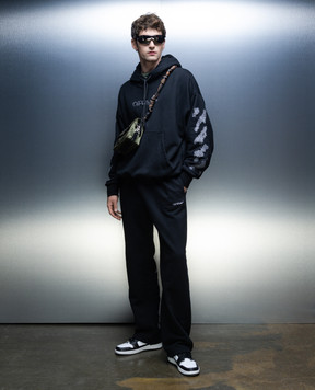 Off-White Чорні спортивні штани з логотипом OMCH054F23FLE008