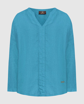 Enrico Mandelli Синяя блуза из льна 0DAFNE5182