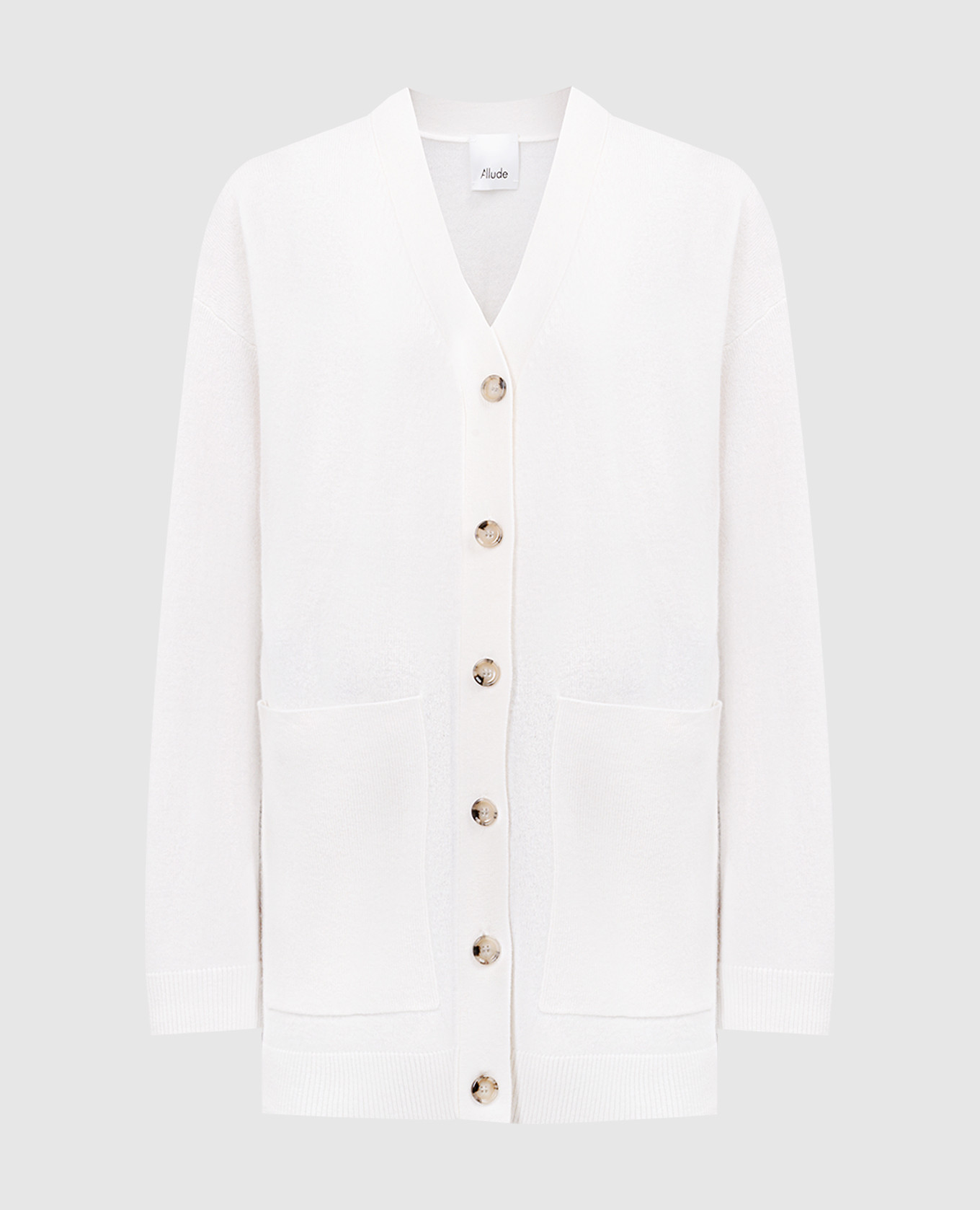 White wool and cashmere cardigan