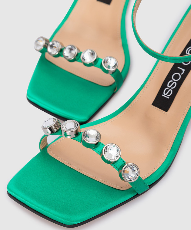 Sergio Rossi Green sandals with crystals A81090MFN174 image 4
