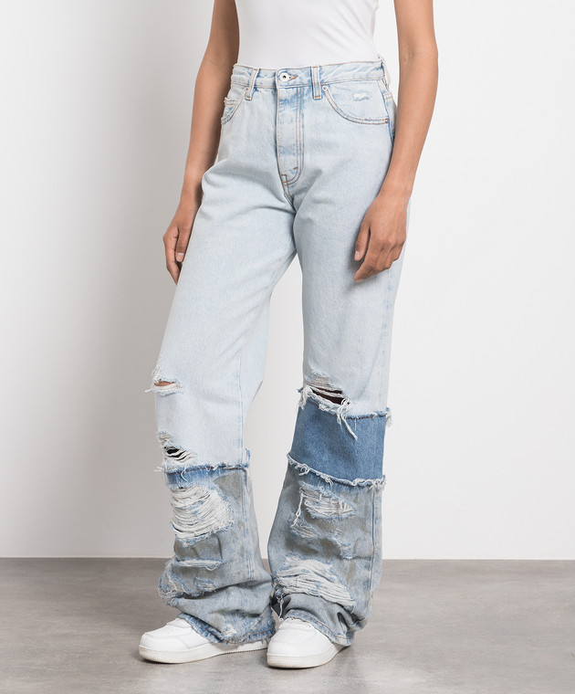Heron Preston Blue flared jeans with slits HWYA018S23DEN002 image 3