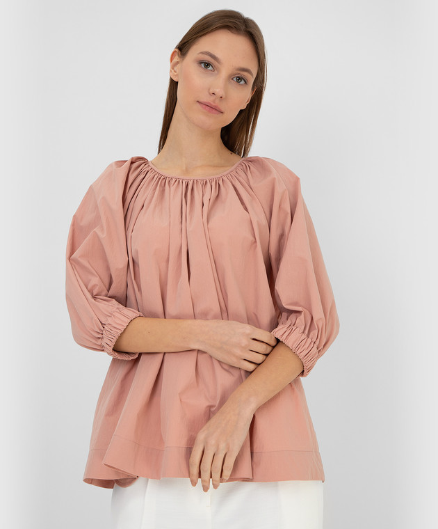 CO Рожева блуза з драпіруванням 1243SCNS зображення 5