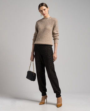 Twinset Коричневые джогеры с люрексом 232TT3201