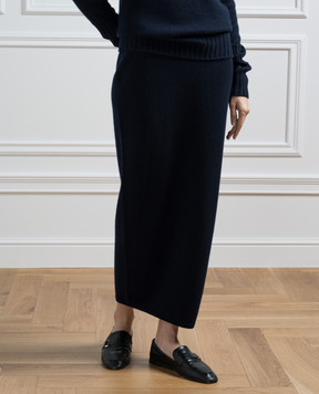 Kiton Синя спідниця з кашеміру з логотипом D56720201