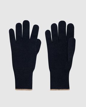 Brunello Cucinelli Синие перчатки из кашемира M2293118
