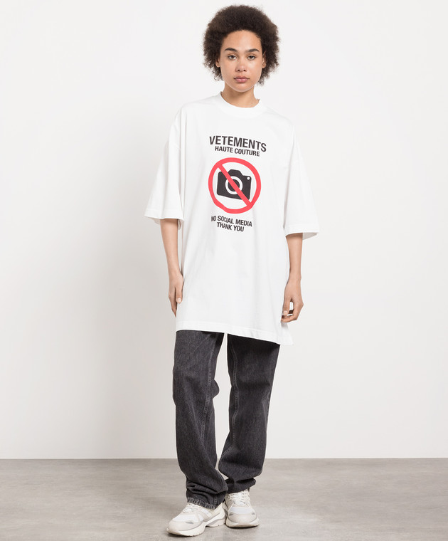 Vetements White t-shirt with a print UE54TR260W image 2