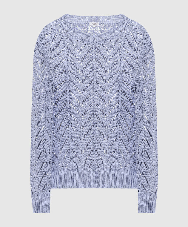Peserico Світло-синій ажурний светр у паєтках S99563F039143A