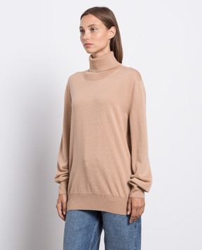 Jil Sander Бежевый гольф из шерсти J04GP0002J14532