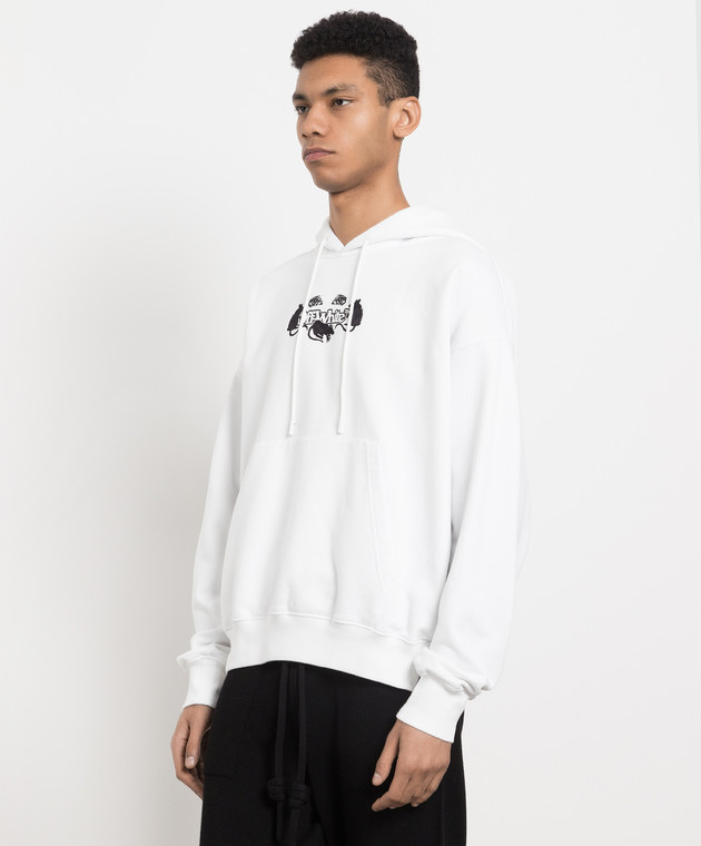 Off-White White hoodie with Cat embroidery OMBB085S23FLE008 image 3